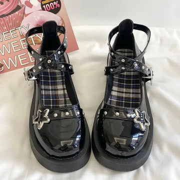Xajzpa  Lolita Shoes Women's Preppy Style Single Shoes Patent Leather Thick Bottom Mary Jane Shoes Vintage Girls JK Uniform Shoes